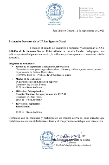 Programa de la "Semana Social 2025"